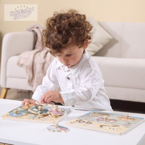 VIGA PolarB Drewniane Puzzle Zwierzęta z Pinezkami VIGA PolarB Drewniane Puzzle Zwierzęta z Pinezkami