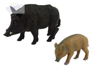 Zestaw 2 figurek Dzik z Młodym Zwierzęta Leśne