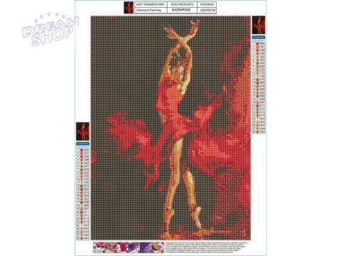 Haft Diamentowy, Obraz, Mozaika Diamentowa Diamond Painting, OGNISTY BALET 30x40cm Haft Diamentowy, Obraz, Mozaika Diamentowa Diamond Painting, OGNISTY BALET 30x40cm