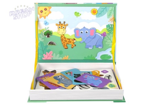 Magnetyczna Układanka Książka Zwierzęta Puzzle Krokodyl Małpka