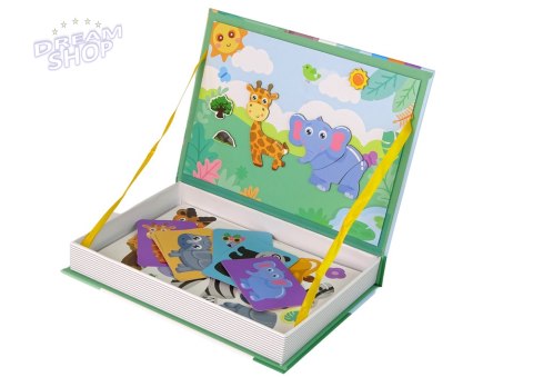 Magnetyczna Układanka Książka Zwierzęta Puzzle Krokodyl Małpka