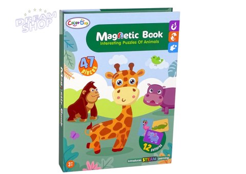 Magnetyczna Układanka Książka Zwierzęta Puzzle Krokodyl Małpka