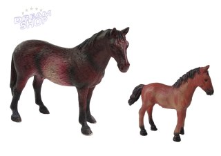 Zestaw 2 Figurek Konie Zagroda Figurka Koń Źrebak
