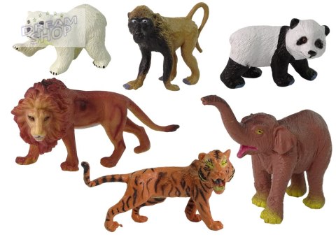 Zestaw 6 Figurek Dzikie Zwierzęta Safari Figurka Tygrys Małpa Lew Zestaw 6 Figurek Dzikie Zwierzęta Safari Figurka Tygrys Małpa Lew