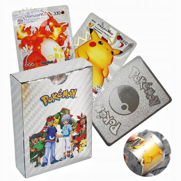 55 Sztuk Legendarnych kart Pokemon srebrne karty