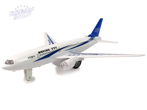 Samolot Pasażerski Boeing 777 Biały Napęd Światła Dźwięki Samolot Pasażerski Boeing 777 Biały Napęd Światła Dźwięki