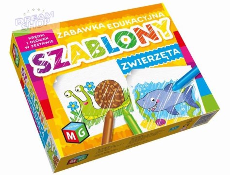Szablony Zwierzęta kredki zestaw KS0560 Szablony Zwierzęta kredki zestaw KS0560