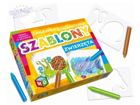 Szablony Zwierzęta kredki zestaw KS0560 Szablony Zwierzęta kredki zestaw KS0560
