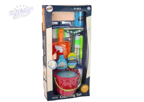 Zestaw do Sprzątania Cleaning Set 11 Elementów AGD Mop Miotła Wiadro