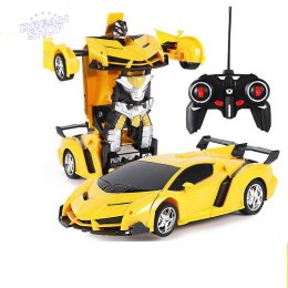 Auto Robot Transformers 2w1 Pilot R/C Światło Dźwięk Drift Żółty