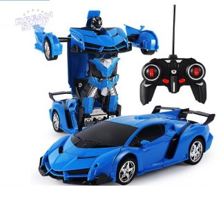 Auto Robot Transformers 2w1 R/C Pilot Światło Dźwięk Drift Niebieski