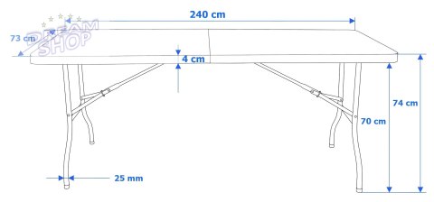 Stół cateringowy IMPRO składany w walizkę 240 cm czarny Stół cateringowy IMPRO składany w walizkę 240 cm czarny