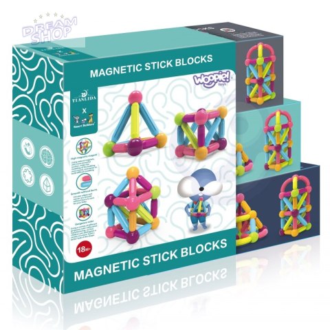 WOOPIE Magnetyczne Klocki Konstrukcyjne Edukacyjne Duże Grube 38 el. WOOPIE Magnetyczne Klocki Konstrukcyjne Edukacyjne Duże Grube 38 el.