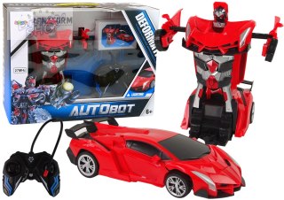Auto Robot Transformer 2w1 Pilot R/C Zdalnie sterowane Czerwony