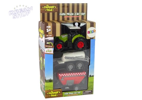 Duży Traktor Światła LED Dźwięki 2 Maszyny Farm Set Duży Traktor Światła LED Dźwięki 2 Maszyny Farm Set