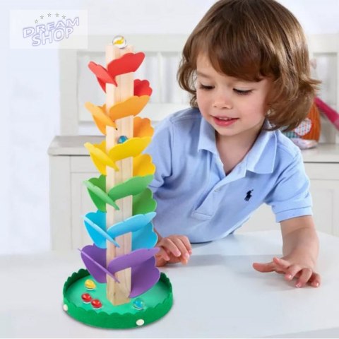Tooky Toy Drewniana Kolorowa Wieża Wirująca dla Dzieci