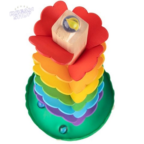 Tooky Toy Drewniana Kolorowa Wieża Wirująca dla Dzieci