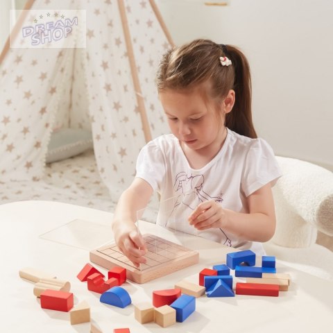 Viga Drewniana Gra Budowanie Klocki 3D Montessori Viga Drewniana Gra Budowanie Klocki 3D Montessori