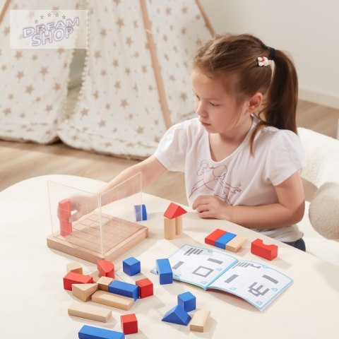 Viga Drewniana Gra Budowanie Klocki 3D Montessori Viga Drewniana Gra Budowanie Klocki 3D Montessori