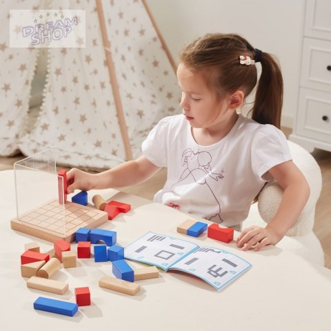 Viga Drewniana Gra Budowanie Klocki 3D Montessori Viga Drewniana Gra Budowanie Klocki 3D Montessori