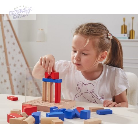 Viga Drewniana Gra Budowanie Klocki 3D Montessori Viga Drewniana Gra Budowanie Klocki 3D Montessori