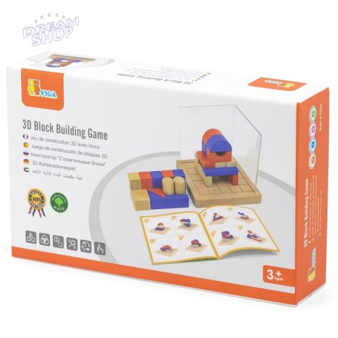 Viga Drewniana Gra Budowanie Klocki 3D Montessori Viga Drewniana Gra Budowanie Klocki 3D Montessori