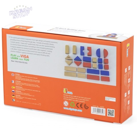 Viga Drewniana Gra Budowanie Klocki 3D Montessori Viga Drewniana Gra Budowanie Klocki 3D Montessori