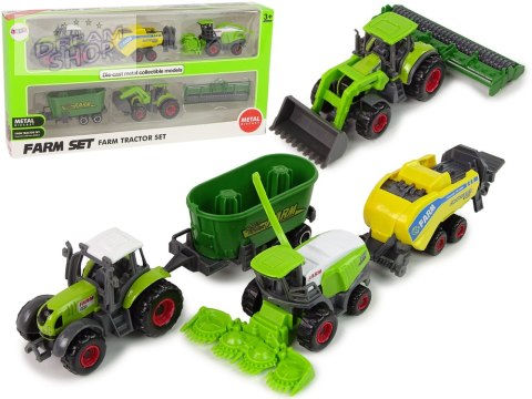 Zestaw 6 Pojazdów Rolniczych Traktor Kombajn Metalowe Elementy Zestaw 6 Pojazdów Rolniczych Traktor Kombajn Metalowe Elementy