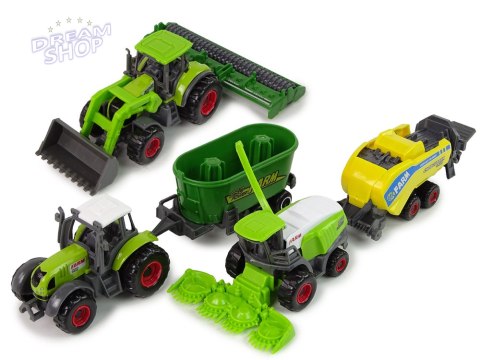 Zestaw 6 Pojazdów Rolniczych Traktor Kombajn Metalowe Elementy Zestaw 6 Pojazdów Rolniczych Traktor Kombajn Metalowe Elementy