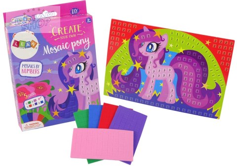 Zestaw DIY Kolorowa Mozaika Wyklejanka Kucyk Zestaw DIY Kolorowa Mozaika Wyklejanka Kucyk