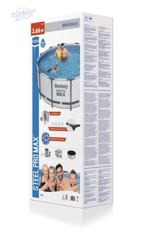 Basen Stelażowy 12FT 366x122 cm SteelPRO BESTWAY Basen Stelażowy 12FT 366x122 cm SteelPRO BESTWAY