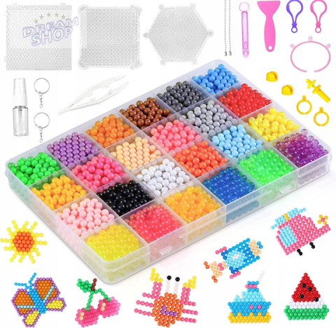 KORALIKI WODNE 2400szt AquaBeads Szablony Zestaw XXL