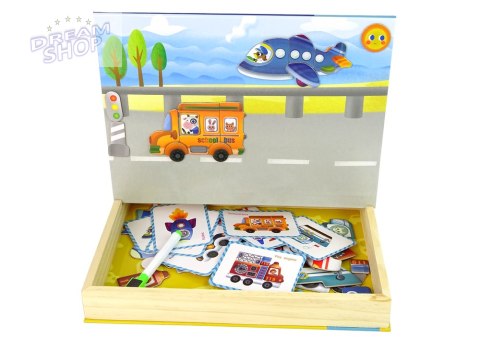 Magnetyczna Układanka Książka Transport Puzzle Karty Magnetyczna Układanka Książka Transport Puzzle Karty