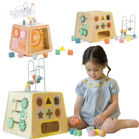 CLASSIC WORLD Drewniana Kostka Edukacyjna Sensoryczna 6w1 CLASSIC WORLD Drewniana Kostka Edukacyjna Sensoryczna 6w1
