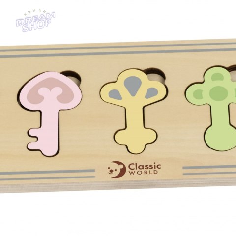 CLASSIC WORLD Drewniana Układanka Montessori Sensoryczna Klucze i Zamki do Dopasowania CLASSIC WORLD Drewniana Układanka Montessori Sensoryczna Klucze i Zamki do Dopasowania