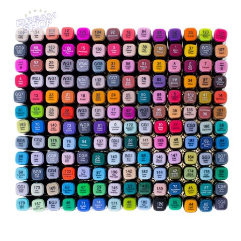 Markery dwustronne alkoholowe w etui 168 + baza Markery dwustronne alkoholowe w etui 168 + baza