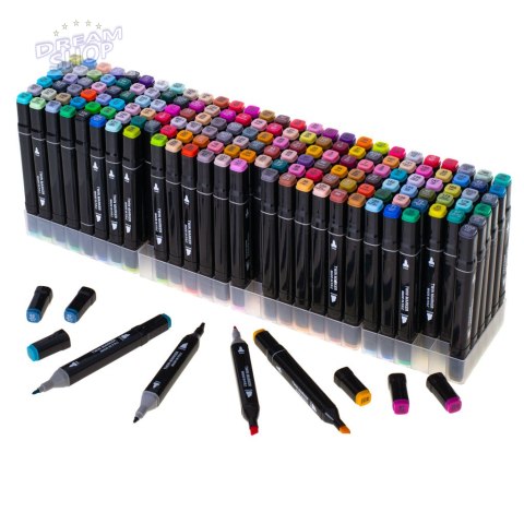 Markery dwustronne alkoholowe w etui 168 + baza Markery dwustronne alkoholowe w etui 168 + baza