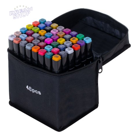 Markery dwustronne alkoholowe w etui 48+ baza Markery dwustronne alkoholowe w etui 48+ baza