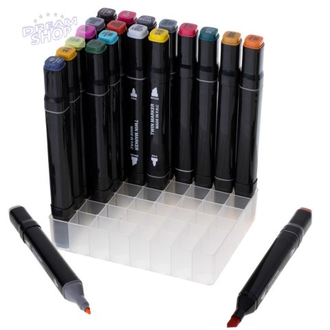 Markery dwustronne alkoholowe w etui 48+ baza Markery dwustronne alkoholowe w etui 48+ baza