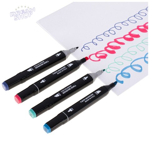 Markery dwustronne alkoholowe w etui 80 + baza Markery dwustronne alkoholowe w etui 80 + baza