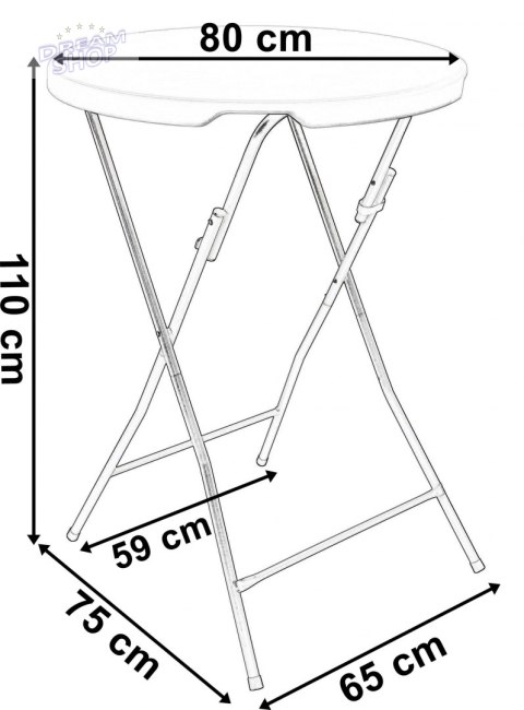 Stolik koktajlowy GALA 80 cm - czarny Stolik koktajlowy GALA 80 cm - czarny