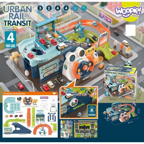 WOOPIE Parking Garaż z Kierownicą + 4 Auta WOOPIE Parking Garaż z Kierownicą + 4 Auta