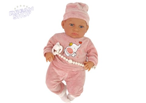 Lalka Bobas 46 cm Różowa Smoczek Becik Słonik