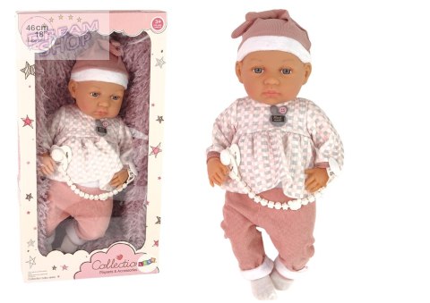 Lalka Bobas 46 cm Różowa Smoczek Kocyk Piórka Lalka Bobas 46 cm Różowa Smoczek Kocyk Piórka