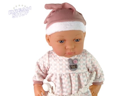 Lalka Bobas 46 cm Różowa Smoczek Kocyk Piórka Lalka Bobas 46 cm Różowa Smoczek Kocyk Piórka
