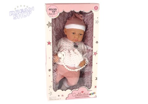 Lalka Bobas 46 cm Różowa Smoczek Kocyk Piórka Lalka Bobas 46 cm Różowa Smoczek Kocyk Piórka