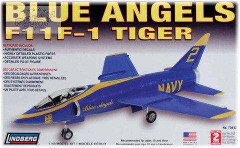 Model Plastikowy Do Sklejania Lindberg (USA) Samolot F-11 Tiger Blue Angels