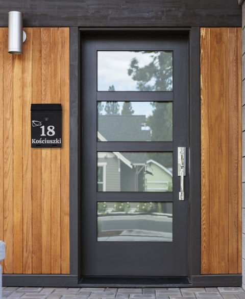 Skrzynka na listy ODVIN czarna z napisem