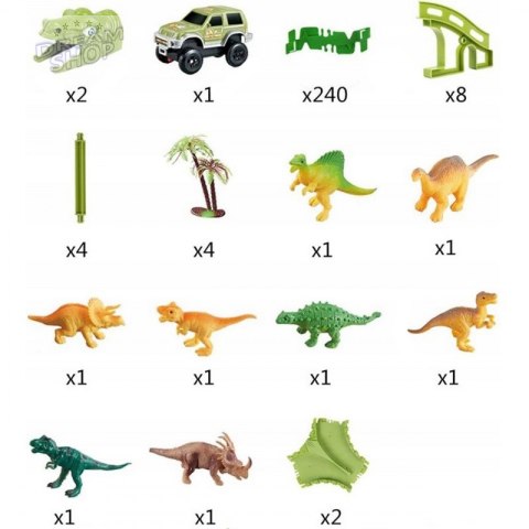 WOOPIE Tor Samochodowy XXL Dinozaury 240 el. WOOPIE Tor Samochodowy XXL Dinozaury 240 el.