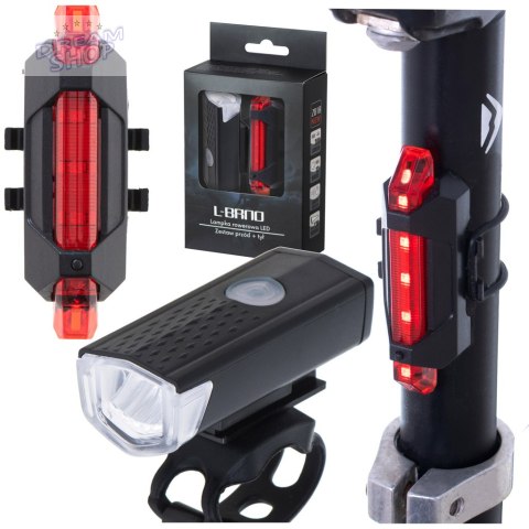 Lampka rowerowa LED zestaw tył-przód USB Lampka rowerowa LED zestaw tył-przód USB